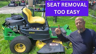 John Deere Z335E Zero Turn Seats are Hard To Remove NOT [upl. by Ventura]