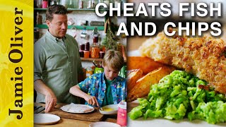 Cheats Fish and Chips  Jamie Keep Cooking Family Favourites [upl. by Sutphin]