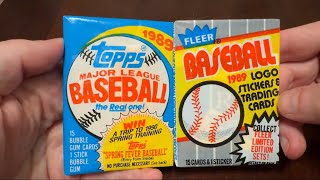 HOF HIT JUNKWAX COMPARISON 1989 Topps amp 1989 Fleer vintagebaseballcards rippingpacks [upl. by Airetal]