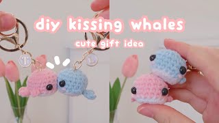 crochet kissing whales ♡ valentines gift diy  ABSOLUTE BEGINNER crochet tutorial  amigurumi whale [upl. by Nomis818]