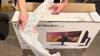 LG UltraWide Monitor Curved Unboxing and Installation  Costco Purchase [upl. by France751]