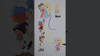 Gravity Falls Dipper and Pacifica Love Story Line Puzzle🧡 shorts viral art craft [upl. by Lrem]