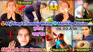 🥶My 6 AM Winter quotMORNING ROUTINEquot🌅sunday edition😴 Skincare Housework Haircare🙇‍♀️Our NEW HOUSE🏡 [upl. by Lessirg]