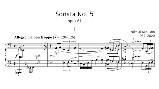 Nikolai Kapustin  Piano Sonata No 5 Op 61 with score [upl. by Base]