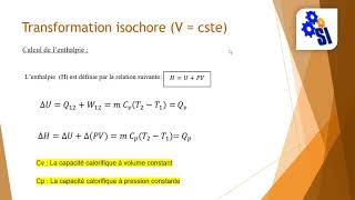 Transformation isochore V  cste [upl. by Swainson]