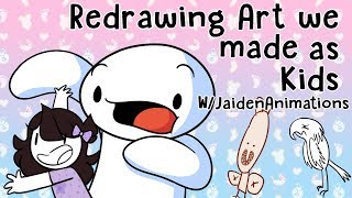 Redrawing Art we made as Kids wJaidenAnimations [upl. by Idnahc921]