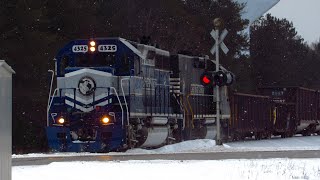 Following Lake State Railway Train 327N with LSRC 4325 and LSRC 302 from Harrisville Mi to Alpena Mi [upl. by Ardnahs74]