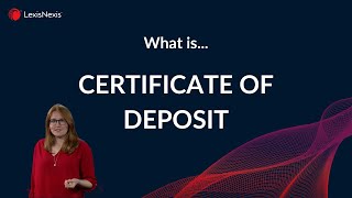 Certificate of Deposit  Legal Definition [upl. by Annyahs]