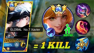 Xavier Face Global Buffed Fanny  She Wipeout my Whole Team instantly XAVIER Best Build XAVIER [upl. by Einhoj]