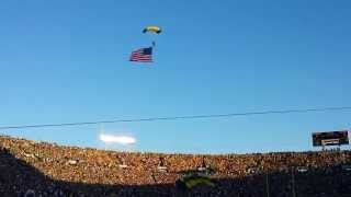 Awesome Navy Seals parachute into Notre Dame Stadium [upl. by Rosalind]