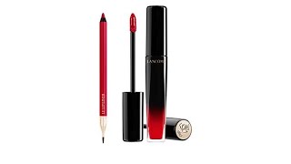 Lancme Red LAbsolu Lacquer and Le Lip Liner Duo [upl. by Anits974]