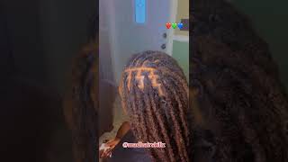 Human Hair loc extensions installed on a client with relaxed ends [upl. by Schulein]