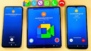 Google Meet Duo  SkyPhone  Viber  WhatsApp Samsung Z Fold 4 amp A14 amp Xiaomi Redmi Incoming Call [upl. by Adalia]