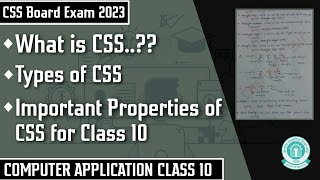 CSS Class 10  Class 10 Computer Application Chapter 5  Cascading Style Sheet  One Shot Video [upl. by Primaveras]