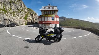 Furka Pass Hotel Belvedere  Husqvarna Norden 901 [upl. by Aletha682]