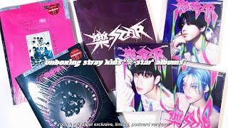 unboxing stray kids quot樂star rock starquot albums ✮ rock amp roll target exclusive limited postcard [upl. by Iormina264]