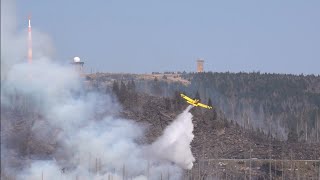 Löschflugzeuge im Einsatz beim Waldbrand am Brocken 2024 [upl. by Antrim]