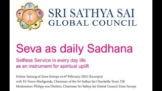 quotSeva as a daily Sadhanaquot satsang by Dr Veeru Mudigonda  6th February 2022 [upl. by Harlan]