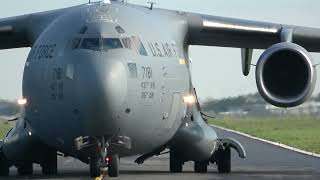 BOEING C17 Globemaster 3 departure EBOS [upl. by Eikkin63]