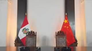 Chinese Peruvian presidents to attend agreement signing ceremony in Lima [upl. by Iover]