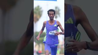 Yomif Kejelcha  Half Marathon World Record 5730quot worldrecords halfmarathon trackandfield [upl. by Anitrak]