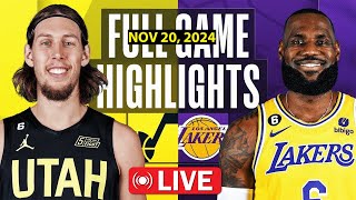 Los Angeles Lakers vs Utah Jazz Highlights  USA EMIRATES NBA CUP 🏆 NOVEMBER 20 2024 [upl. by Caines]