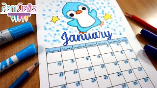 DIY  JANUARY CALENDAR  Bullet journal decoration organization ideas [upl. by Vanthe]