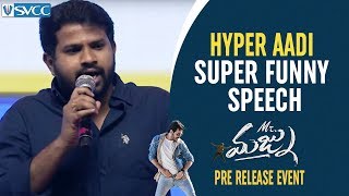 Hyper Aadi Super Funny Speech  Mr Majnu Pre Release Event  Akhil Akkineni  NTR  Nidhhi Agerwal [upl. by Ratcliffe676]