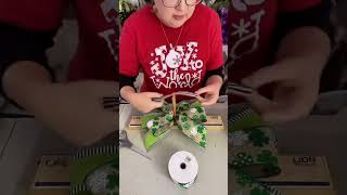 How to make a wreath bow for St Patrick’s Day ☘️ [upl. by Ruby]