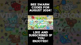 WORKING Bee Swarm Codes AUGUST 2024 Roblox Bee Swarm Simulator roblox beeswarmcodes shorts [upl. by Anitap]