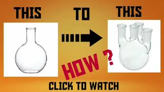 CHECK OUT HOW 4 NECK ROUND BOTTOM FLASK IS MADE  BRIGHT GLASS [upl. by Nalat]