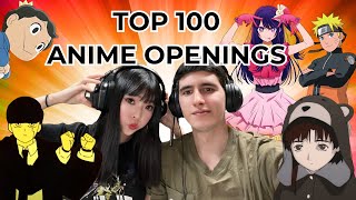 REACTING TO THE TOP 100 ANIME OPENINGS OF ALL TIME  NON ANIME FAN REACTS [upl. by Hamilton]