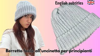 Easy Crochet Ribbed Beanie Tutorial  Every Step Explained [upl. by Clemence588]