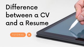 CV Writing Difference between CV amp Resume [upl. by Adlemy]