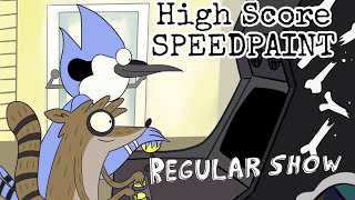 ‘High Score’ Mordecai and Rigby Speedpaint  Regular Show Fan Art [upl. by Yarazed]