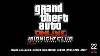 FIRST DETAILS AND SCREEN FOR GTAO MIDNIGHT CLUB LOS SANTOS TUNERS [upl. by Nalyorf]