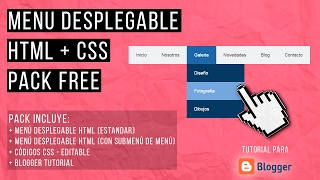 Menu despleagable HTML  CSS Pack Free [upl. by Cordie855]