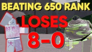 REMATCHING 650 RANK AND DESTROYING HIM 80 IN 2V2S The Strongest Battlegrounds [upl. by Suoilenroc]