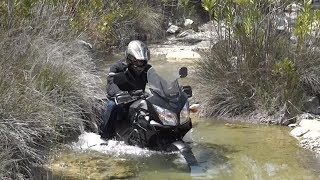 Test Michelin Anakee 2 on a VStrom in a river pass [upl. by Airrat]