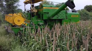 Hind 999 combine millet harvesting bajra combine [upl. by Eciram794]