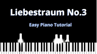 Liszt  Liebestraum No3  Easy Piano Tutorial [upl. by Aihsirt250]