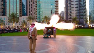 Dubai Ramadan 2024 Cannon Fired Iftar Time Downtown Burj Khalifa [upl. by Thelma622]