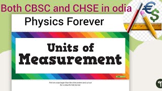 UNITS AND MEASUREMENTS  Class11th physics for both CBSE And CHSE Studentsphysicswallahphysics [upl. by Emlynn]