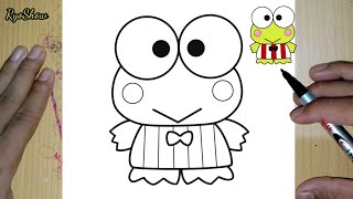 How to draw Keroppi Frog from Sanrio [upl. by Rutter]