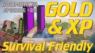 Minecraft How to make a Gold Farm in Survival Mode  Gold Farm Tutorial  Avomancia Lets Play EP20 [upl. by Sprague]