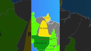 Mapa PIB Per Capita dos Estados Brasileiros geografia mapas shorts [upl. by Yreffeg]