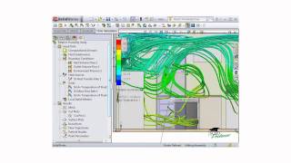 SOLIDWORKS Flow Simulation Tutorial  Analyzing Results  Flow Trajectories [upl. by Ahgiela]