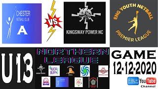 ENG YNPL 12122020 U13 R1 Northern Conference Netball League Game 8 Chester A vs Kingsway Power [upl. by Pena]