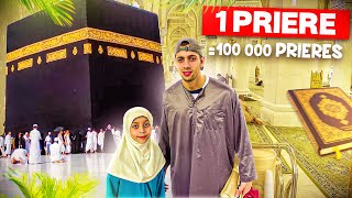 PREMIÈRE FOIS A LA MOSQUÉE DE LA KAABA A LA MECQUE 🕋😄  1 prière  100 000 prières ramadan VLOG [upl. by Luanne]