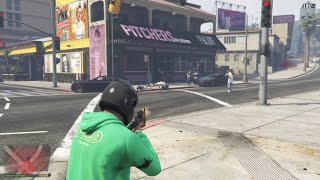 Ballas Gang Attack Franklins Bar  Defending Pitchers bar from the Ballas  Bar Defended  GTA 5 [upl. by Hadeis431]